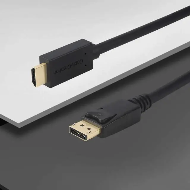 Alt view image 3 of 7 - DisplayPort to HDMI Cable 6ft, CableCreation DP to HDMI Male to Male Adapter, 4K x 2K & 3D Audio/Video Converter, 1.8m/ Black