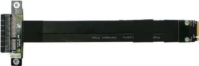 Alt view image 6 of 7 - Riser PCIe X4 3.0 PCI-E 4X to M.2 NGFF NVMe M Key 2280 Riser Card Gen3.0 Cable M2 Key-M PCI-Express Extension Cord 32G/BPS (R42SF,30CM)