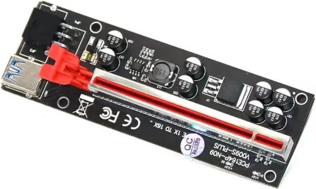 Alt view image 4 of 6 - PCI-E 1x to 16x Riser Card PCI-Express 1 to 4 Slot PCIe USB3.0 Splitter 1 to 4 Adapter GPU Riser Card for BTC Bitcoin Miner Mining (PCIE 1X to 16X Card)