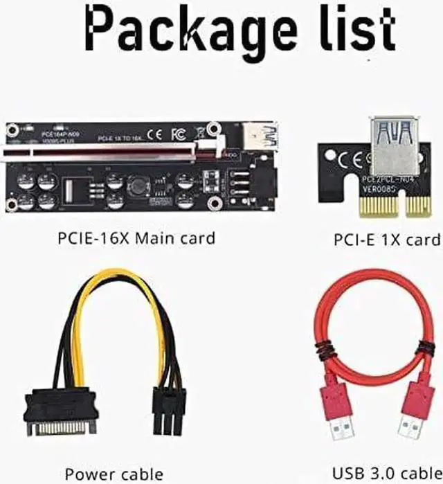 Alt view image 3 of 6 - PCI-E 1x to 16x Riser Card PCI-Express 1 to 4 Slot PCIe USB3.0 Splitter 1 to 4 Adapter GPU Riser Card for BTC Bitcoin Miner Mining (PCIE 1X to 16X Card)