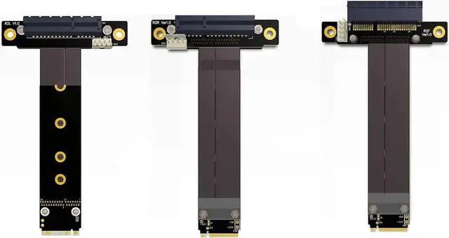 Alt view image 3 of 7 - Riser PCIe X4 3.0 PCI-E 4X to M.2 NGFF NVMe M Key 2280 Riser Card Gen3.0 Cable M2 Key-M PCI-Express Extension Cord 32G/BPS (R42SL,15CM)