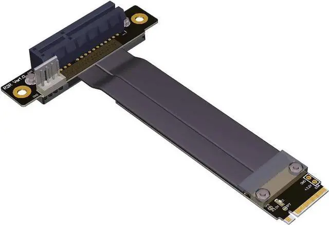 Alt view image 6 of 7 - Riser PCIe X4 3.0 PCI-E 4X to M.2 NGFF NVMe M Key 2280 Riser Card Gen3.0 Cable M2 Key-M PCI-Express Extension Cord 32G/BPS (15CM,R42SR)