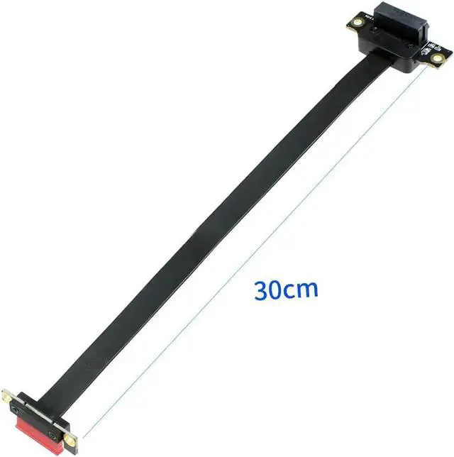 Alt view image 7 of 7 - PCI-E X1 PCI Express 1X Riser Extension Ribbon Cable Gold-Plated Connector Dual Vertical 90 Right Angle Foldable High Speed PCI Express 1X Expander for 1U 2U ATX Extender (30cm R11SL)