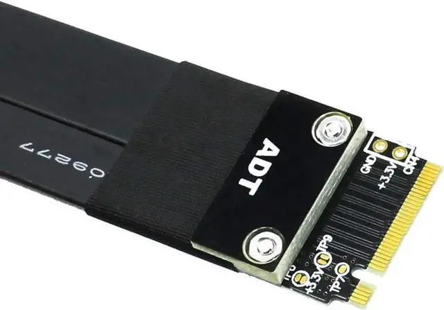 Alt view image 6 of 7 - Riser PCIe X4 3.0 PCI-E 4X to M.2 NGFF NVMe M Key 2280 Riser Card Gen3.0 Cable M2 Key-M PCI-Express Extension Cord 32G/BPS (R42SL,30CM)