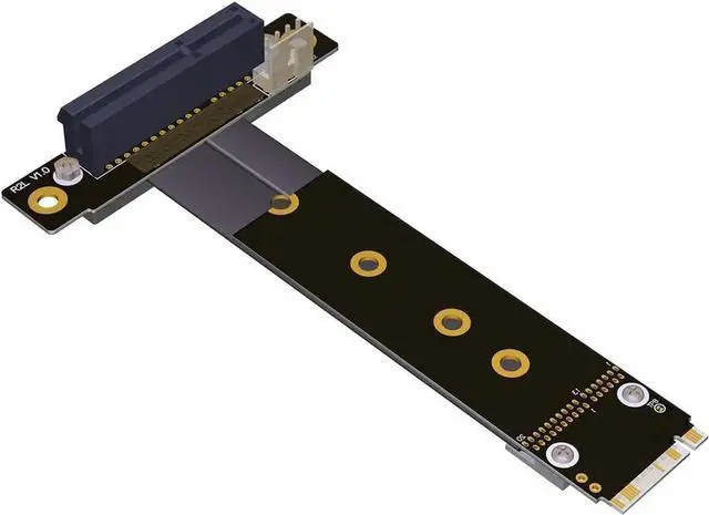Alt view image 7 of 7 - Riser PCIe X4 3.0 PCI-E 4X to M.2 NGFF NVMe M Key 2280 Riser Card Gen3.0 Cable M2 Key-M PCI-Express Extension Cord 32G/BPS (R42SL,30CM)