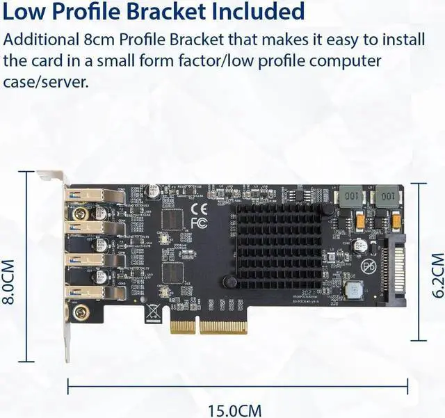 Alt view image 3 of 5 - USB 3.1 Gen 2 10 Gbps 4 Port Type-A PCI-e 3.0 x4 ASMedia ASM3142 Controller,SI-PEX20233