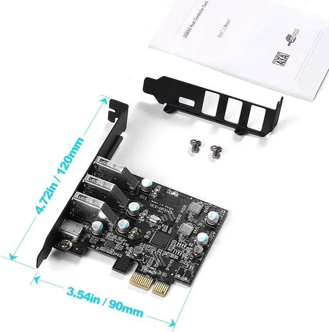 Alt view image 5 of 7 - PCI-E to USB 3.0 Type A+Type C Expansion Card FL110 Chipset 5Gbps for Desktop PC Host Card Support Linus, Windows 10/8/7/XP and MAC OS 10.8.2 Above (1X USB-C + 3X USB-A+Low-Profile Bracket)