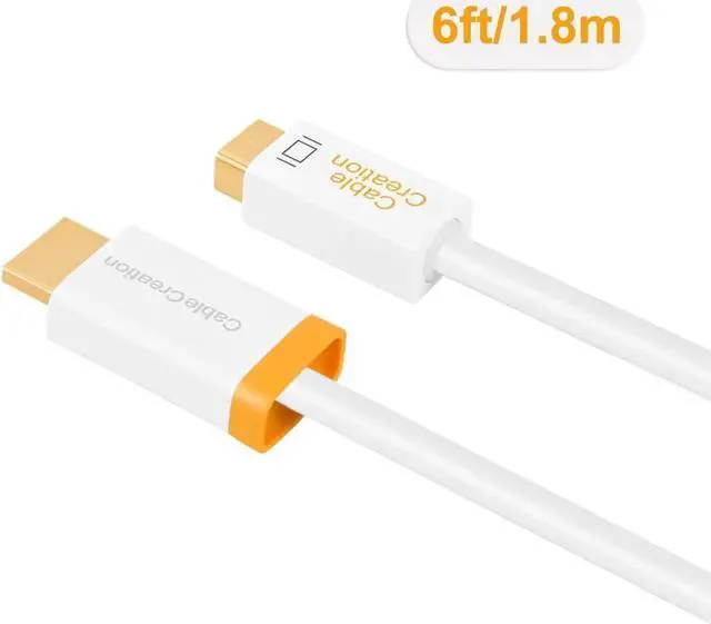 Alt view image 4 of 5 - Mini-DVI to HDMI Adapter Cable, Mini DVI 6ft in White for Macintosh