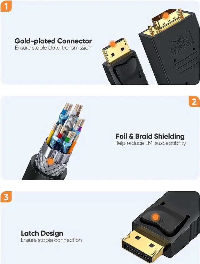 Alt view image 2 of 5 - DisplayPort to VGA Cable 6ft Bundle with with 5-in-1 USB C Hub with 4K 60Hz HDMI, 100W Power Delivery, 3 USB 3.0 Data Port for MacBook Pro/Air 2020, IPad Pro/Air 2020 and More