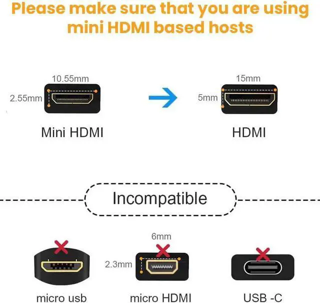 Main image of Mini HDMI to HDMI Cable 0.5ft, CableCreation 90 Degree Upward Angle Mini-HDMI Male to HDMI Female Adapter, Support 1080P Full HD, 3D,for Camera, Camcorder, Graphics Card, Laptop,Tablet, HDTV, Black