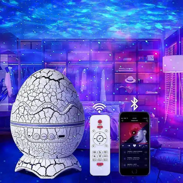 Main image of Dinosaur Egg Galaxy Star Projector Starry Light with Wireless Music Player, Night Light with White Noise, Nebula,Timer & Remote Control Best Gift & Decoration for Children's and Adults' Bedroom