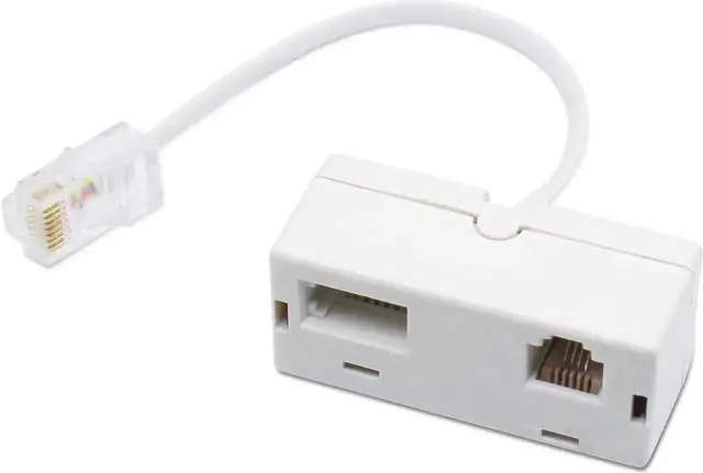 Alt view image 4 of 7 - 2 PACK RJ45 to BT RJ11 Secondary Telephone Splitter 2 Way Female to Male Adapter Converter Line Cables Telephone Plug Socket Connector Ethernet For Landline