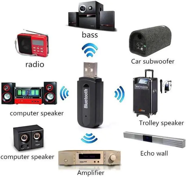 Alt view image 2 of 5 - Bluetooth 4.0 Adapter Car Speaker Wireless Audio Bluetooth Stick 3.5mm For TV PC Car Kit Wireless Adapter