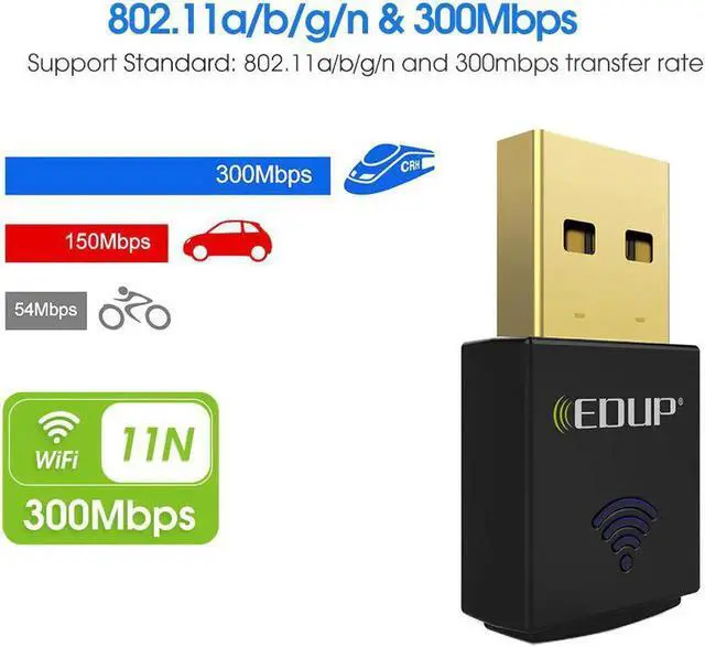 Alt view image 2 of 5 - 300Mbps USB WiFi Adapter 2.4GHz Fast Speed Wifi Dongle Wireless USB Network Card Amplifier for PC Windows,MacOS,Linux