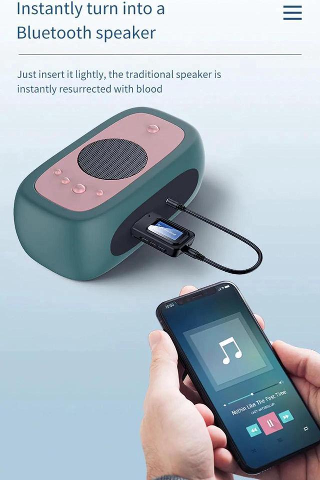 Alt view image 5 of 5 - Bluetooth 5.0 Receiver Transmitter LCD Display 3.5 3.5mm AUX Jack 2In1 USB Bluetooth Dongle Wireless Audio Adapter for Car PC TV