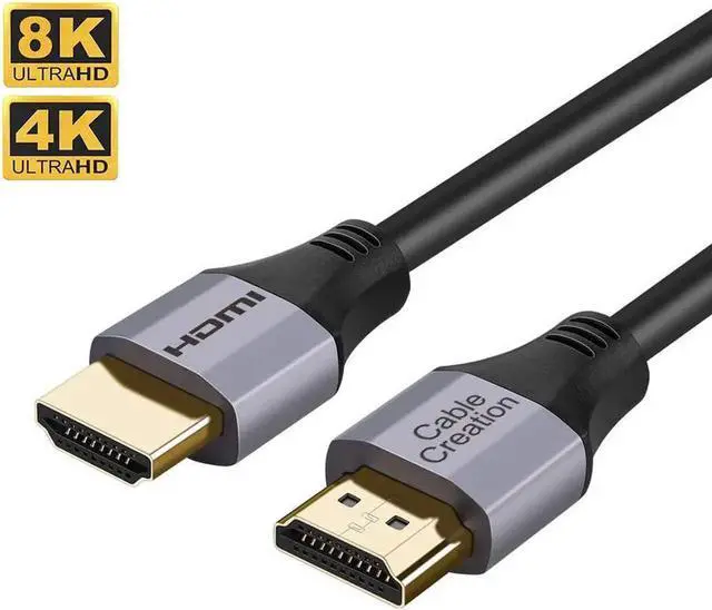 Alt view image 3 of 7 - 8K HDMI Cable 6.6ft, CableCreation 8K HDMI Ultra HD High Speed 48Gbps Cable,8K 60Hz, Dolby Vision, HDCP 2.2,4:4:4, eARC, Compatible with PS5, PS4, Nintendo Switch, Xbox One, QLED TV, Roku TV, VIZIO TV