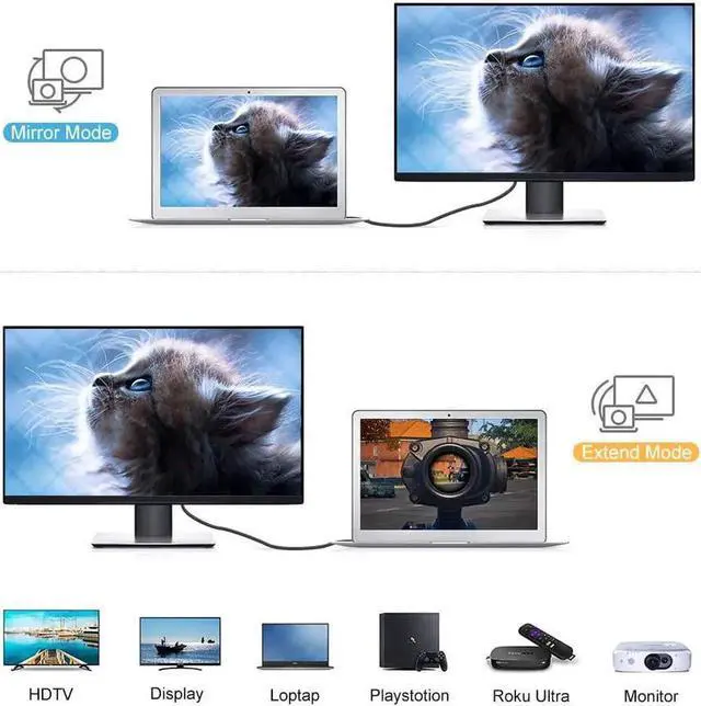 Alt view image 2 of 7 - 8K HDMI Cable 6.6ft, CableCreation 8K HDMI Ultra HD High Speed 48Gbps Cable,8K 60Hz, Dolby Vision, HDCP 2.2,4:4:4, eARC, Compatible with PS5, PS4, Nintendo Switch, Xbox One, QLED TV, Roku TV, VIZIO TV