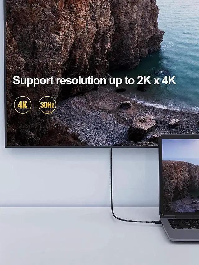 Alt view image 7 of 7 - DisplayPort to HDMI Cable 4K, CableCreation 6FT Braided DP to HDMI Cable, Support Eyefinity Multi-Screen, 4K & 3D Audio/Video Converter, 1.83M / Black