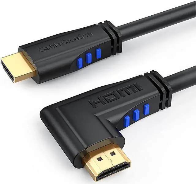 Main image of HDMI Cable, CableCreation 10 Feet Right Angle 270 Degree Vertical Right 4K HDMI 2.0 Cable, Support 4K Ultra HD, 3D Video, Ethernet, Audio Return Channel, Black