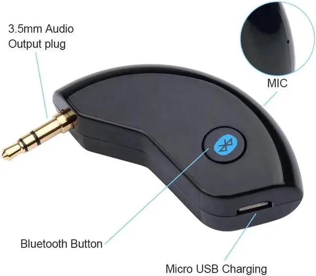 Alt view image 2 of 5 - Bluetooth Audio Receiver AUX PORT Car Kit Wireless Adapter 3.5mm Stereo Music Bluetooth Receivers Handsfree For Speaker