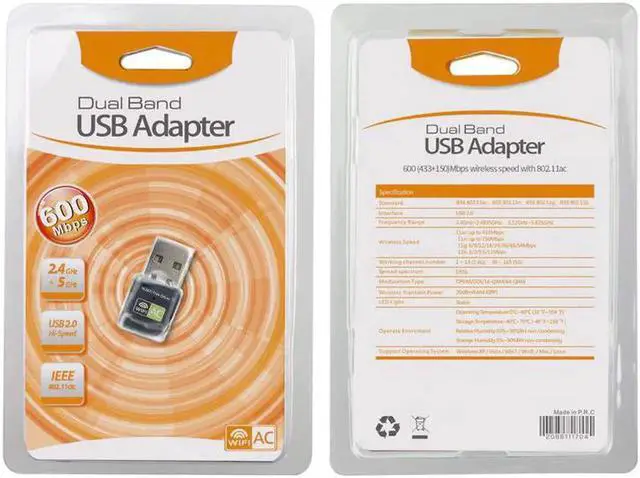 Alt view image 2 of 4 - 802.11ac 600Mbps Wireless USB Adapter Dual band Driver WiFi Dongle 2.4GHz 5.8GHz WiFi Network Card