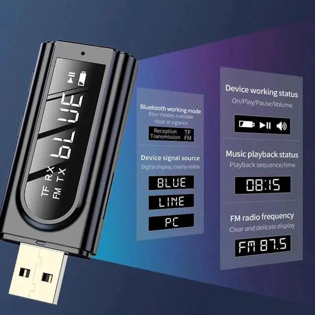 Alt view image 3 of 5 - Bluetooth Wireless Stereo Music Audio Transmitter Adapter For Car For PSP/Nintendo 3.5mm AUX FM MP3 Wireless Audio Adapter