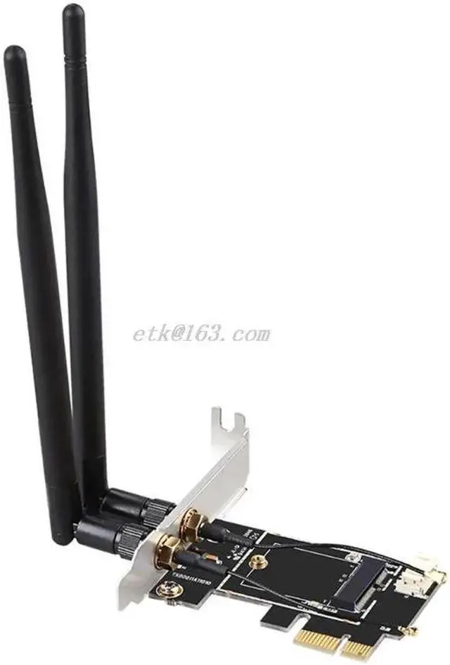 Alt view image 5 of 5 - Wireless Card to pciE-1X to NGFF-Ekey PCIE Laptop Pc WIFI WLAN Card Adapter Dual Antenna Adapter Board