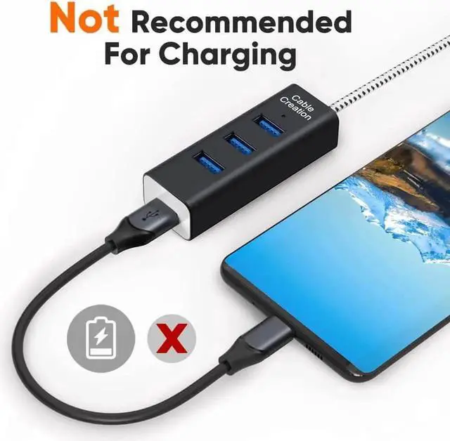 Alt view image 5 of 6 - CableCreation 4-Port USB 3.0 Hub with 4.9 Feet Extension Long Cable, 5Gbps Data Rate for MacBook Pro, iMac, PC, Laptop, USB Flash Drives, Surface Pro, XPS, Aluminum Black, 1.5M