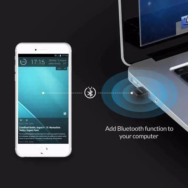 Alt view image 5 of 5 - Wireless Bluetooth 4.0 Adapter USB Dongle Transmitter Receiver for PC Windows Speaker Wireless Mouse Bluetooth Music Audio