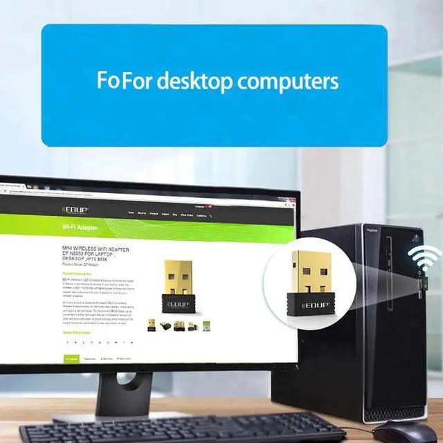 Alt view image 5 of 5 - 2.4G network card mini usb wireless wifi adapter 150mbps wi-fi receiver 802.11n usb ethernet adapter Support for PC Windows Mac