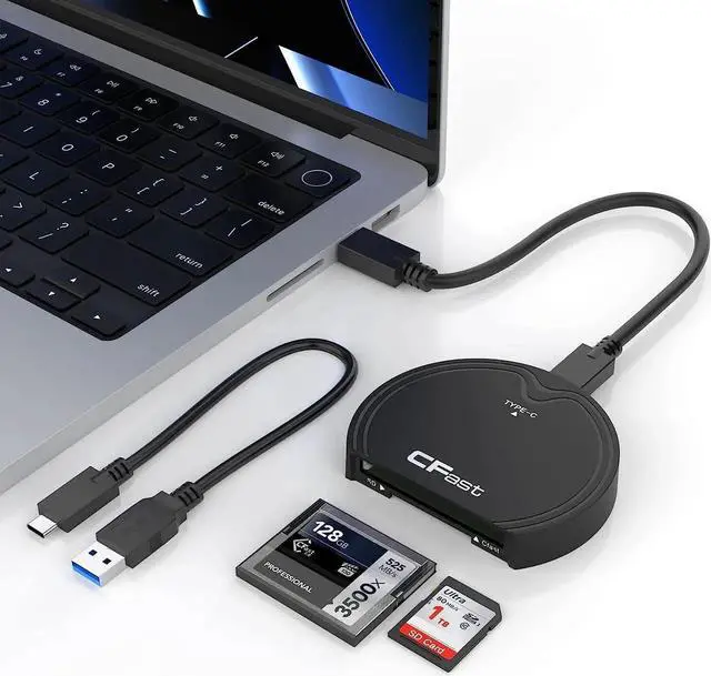 Main image of CFast Card Reader, USB 3.0 USB C CFast 2.0 Card Reader Adapter with 10Gbps Speed with USB C to A/C Cable, Compatible for SanDisk, Lexar, Transcend, Sony Card, for Windows/Mac/Linux/Android