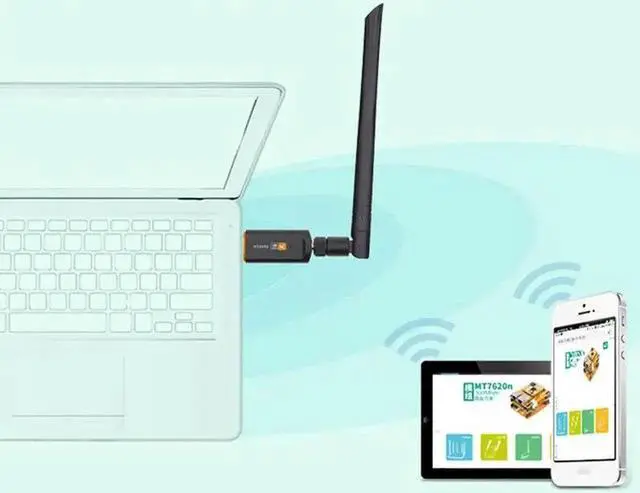 Alt view image 3 of 5 - 1200Mbps Wireless USB Network Card USB3.0 Dual Band 2.4G&5.8G Wifi Receiver&Wireless Adapter for PC With 2Pcs Antennas