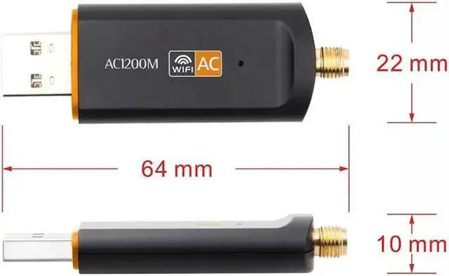 Alt view image 4 of 5 - 1200Mbps Wireless USB Network Card USB3.0 Dual Band 2.4G&5.8G Wifi Receiver&Wireless Adapter for PC With 2Pcs Antennas