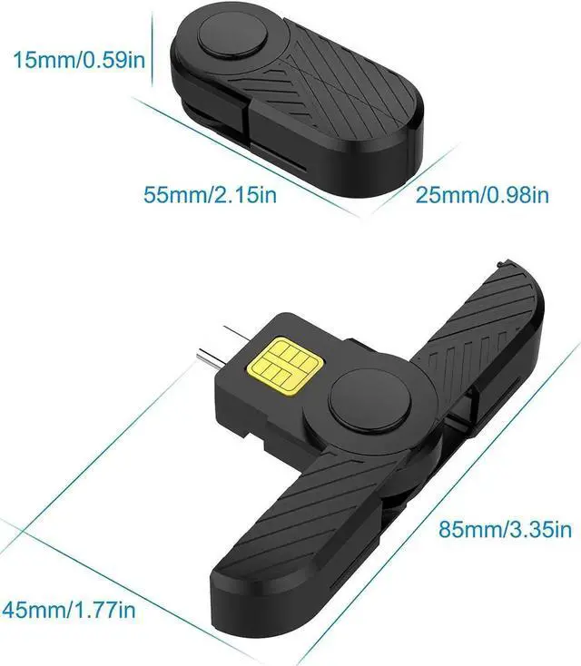 Alt view image 5 of 6 - USB C DOD Military USB Common Access CAC Smart Card Reader and ID CAC Card Reader,Compatible with Mac Os, Windows,Linux(Mini Foldable and Portable Type C) New