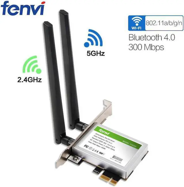 Main image of 600Mbps Dual band Wireless Wifi Adapter Desktop WLan WiFi Bluetooth BT 4.0 802.11 a/b/g/n PCI-Express 1X/8X/16X Card