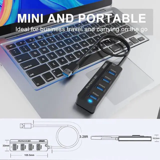 Alt view image 7 of 7 - USB C USB HUB,Onten USB 3.2 GEN 2 10G Speed, USB A/USB C to USB A Adapter.with 3 USB A Ports(10G) and UHS-II SD/TF Ports, USB C UHS-II SD Card Reader Compatible with SD/SDHC/SDXC/Micro SD