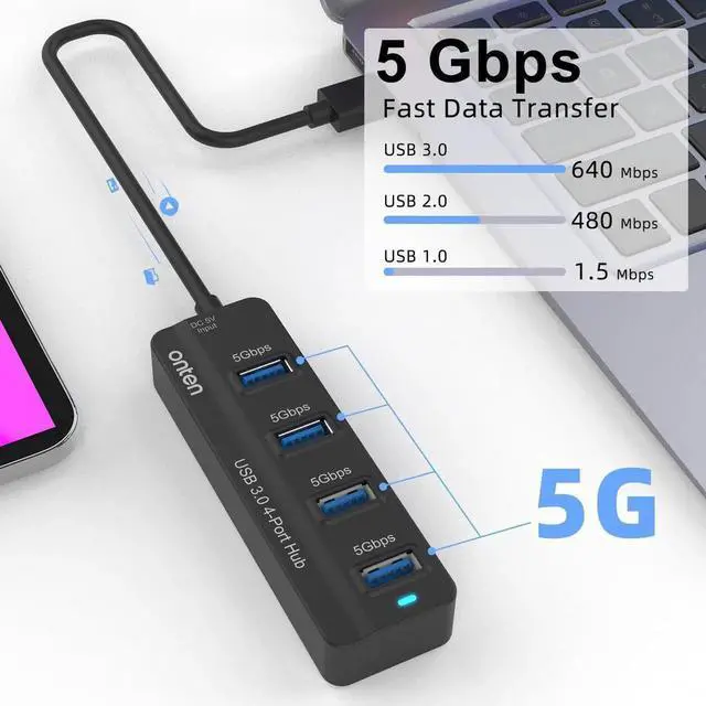 Alt view image 6 of 7 - USB C USB HUB,Onten USB 3.2 GEN 2 10G Speed, USB A/USB C to USB A Adapter.with 3 USB A Ports(10G) and UHS-II SD/TF Ports, USB C UHS-II SD Card Reader Compatible with SD/SDHC/SDXC/Micro SD
