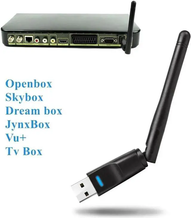 Alt view image 4 of 5 - Wireless LAN Adapter With Antenna 150Mbps Portable WiFi Dongle Adapter Antennae for MAG250-254 TV Box Black