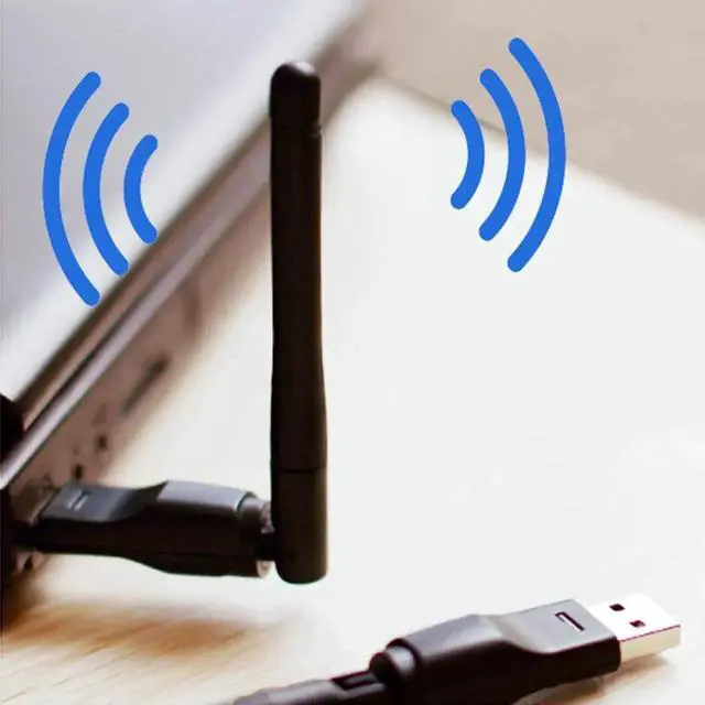 Alt view image 3 of 5 - Wireless LAN Adapter With Antenna 150Mbps Portable WiFi Dongle Adapter Antennae for MAG250-254 TV Box Black