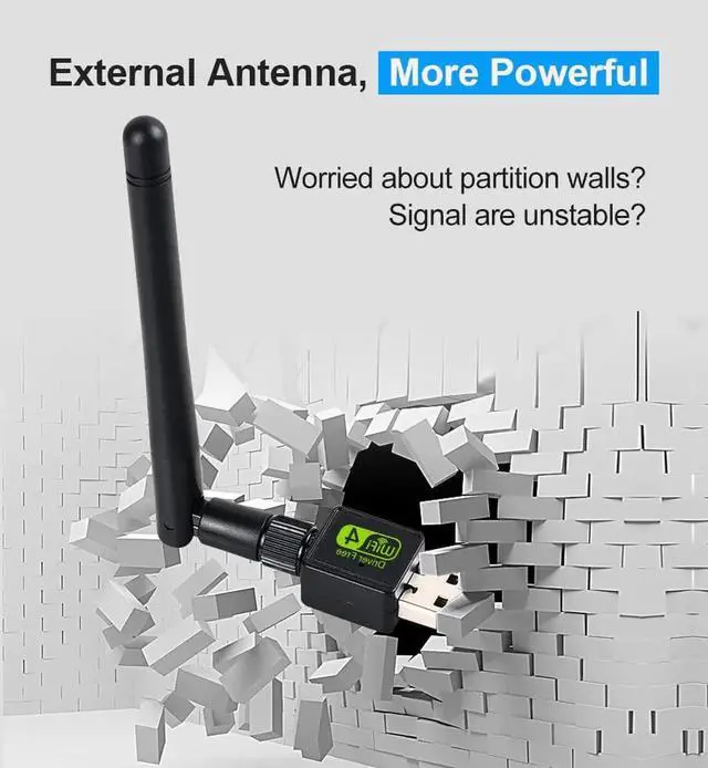 Alt view image 5 of 5 - WiFi Adapter Ralink Wi-Fi Antenna Lan Ethernet 150M 2dB PC WiFi Dongle Wireless Notework Card Wi Fi Receiver