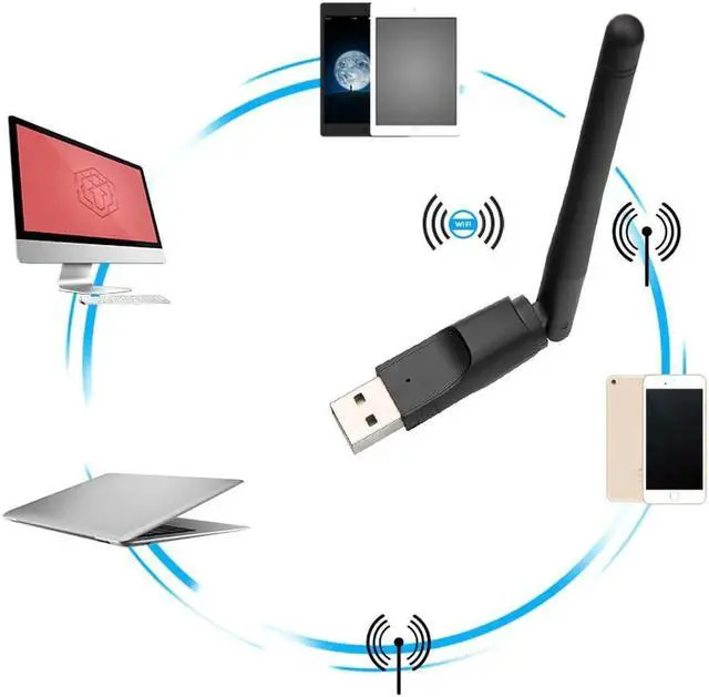 Alt view image 5 of 5 - Mini WiFi USB Network Card MT7601 150M Wireless Wifi Receiver External USB2.0 Wi-Fi Antenna LAN Adapter Dongle wholesale