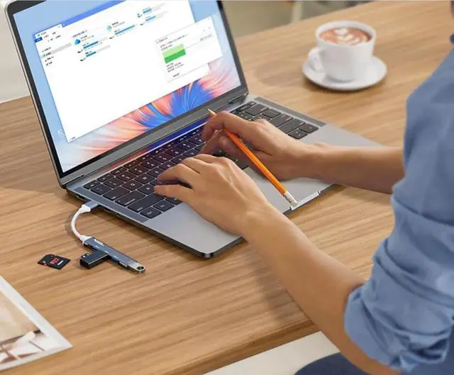 Alt view image 4 of 7 - USB C Hub, 4 Ports USB 3.0X1 USB 2.0X3 Hub Splitter with 5Gbps Data Transfer, USB C Splitter for Type C MacBook, Mac Pro, iMac, Surface, XPS, Flash Drive, Mobile HDD