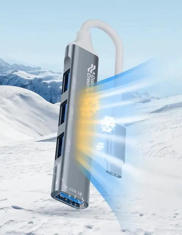 Alt view image 6 of 7 - USB C Hub, 4 Ports USB 3.0X1 USB 2.0X3 Hub Splitter with 5Gbps Data Transfer, USB C Splitter for Type C MacBook, Mac Pro, iMac, Surface, XPS, Flash Drive, Mobile HDD