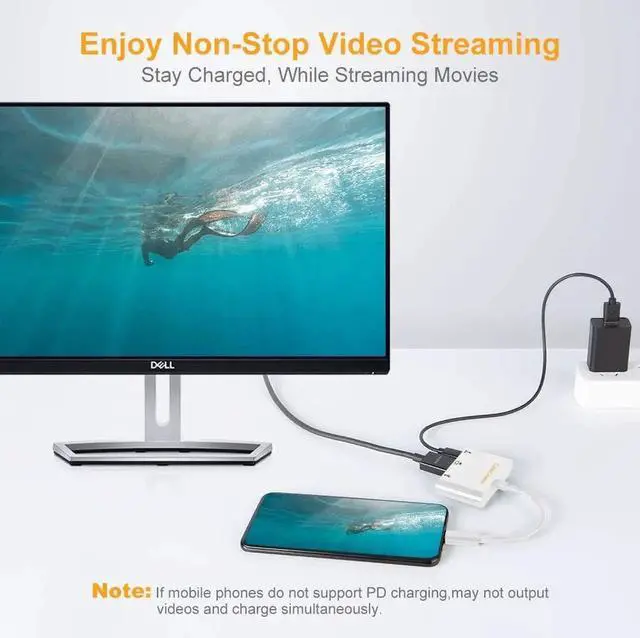 Alt view image 7 of 7 - USB C to 4K HDMI Hub, CableCreation 3-in-1 USB-C Hub with HDMI, USB 3.0 and 60W PD Charging [Thunderbolt 3 Compatible] for MacBook Pro 2017/2018/2019, Dell XPS 13/15, Galaxy Note S10, Yoga 910/920