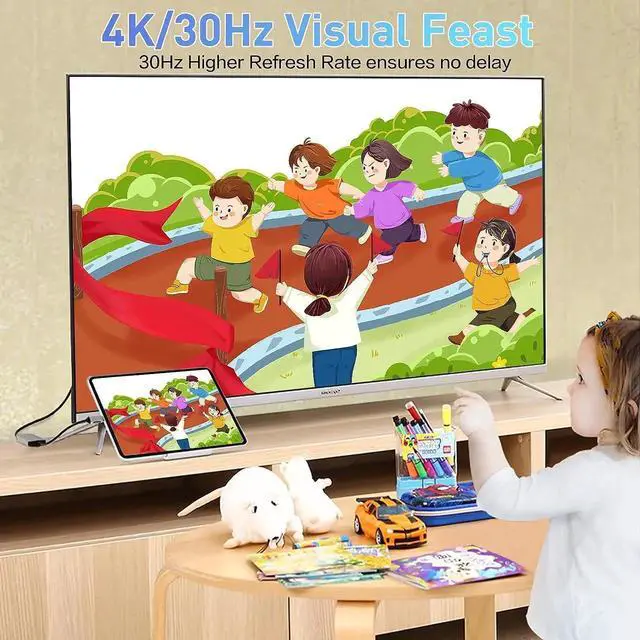 Alt view image 2 of 7 - USB C HUB, USB C Adapter 6 in 1 with USB 3.0, 4K-HDMI, USB C Connection/PD, SD/TF Card Reader, Docking Station Compatible with MacBook Pro/Air Laptop and Other Type C Device