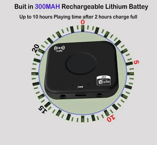 Alt view image 2 of 5 - Wireless Bluetooth 4.2 Audio Receiver Adapter B7 Plus CSRA64215 Wireless Bluetooth Music Receiver aptx low latency 3.5mm Car Aux