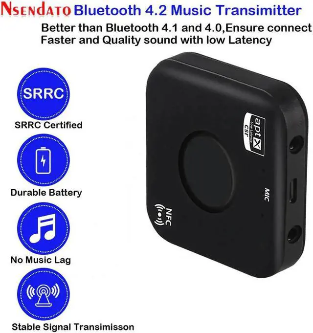 Alt view image 3 of 5 - Wireless Bluetooth 4.2 Audio Receiver Adapter B7 Plus CSRA64215 Wireless Bluetooth Music Receiver aptx low latency 3.5mm Car Aux