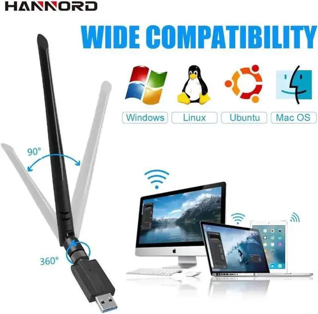 Alt view image 4 of 5 - WiFi Adapter AC1200M Dual Band 5G/2.4GHz Wireless USB Adapter Network Card Wifi Receiver USB Ethernet LAN Adapter for PC