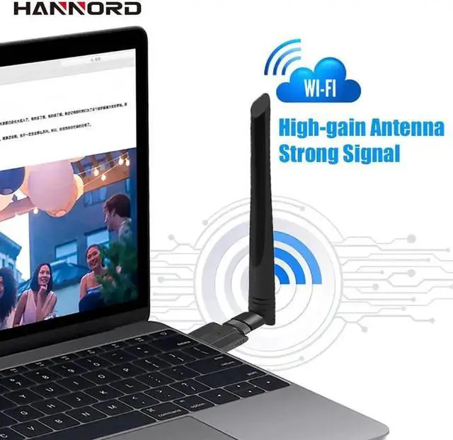 Alt view image 2 of 5 - WiFi Adapter AC1200M Dual Band 5G/2.4GHz Wireless USB Adapter Network Card Wifi Receiver USB Ethernet LAN Adapter for PC