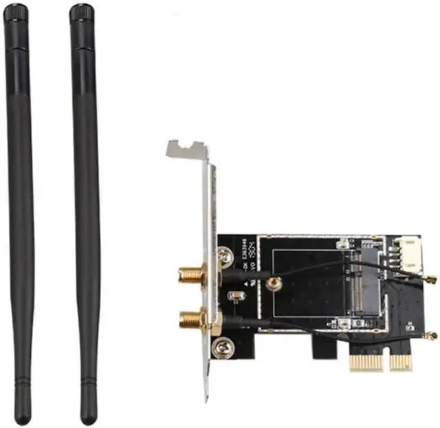 Alt view image 4 of 5 - Card to pciE-1X to NGFF-Ekey PCIE Laptop Pc WIFI WLAN Card Adapter Dual Antenna Adapter Board